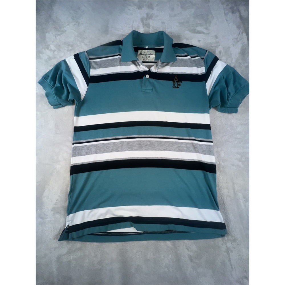 VINTAGE ABERCROMBIE & FITCH MUSCLE POLO SHIRT Y2K MULTI MENS XL EXCELLENT